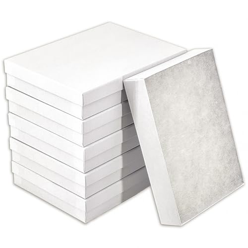 TheDisplayGuys 25 Cardboard Gift Jewelry Boxes w/Paddings #53-5.4x3.9x1 - color: White Matte