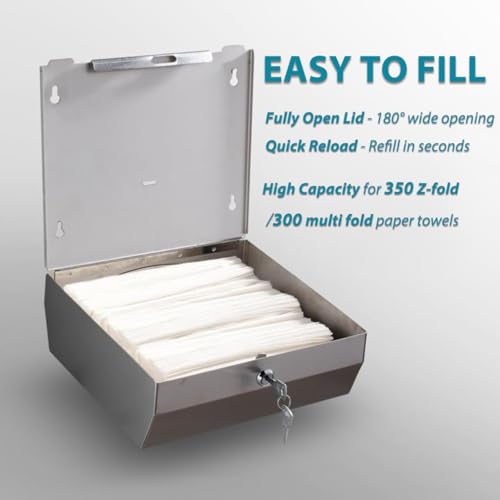 Paper Towel Dispenser Wall Mount - Modunful M7 Alloy D-3914 Silver - color: D-392 Silver