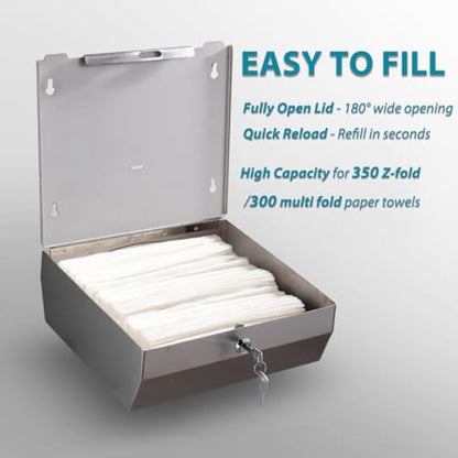 Paper Towel Dispenser Wall Mount - Modunful F7 Alloy D-3914 Silver - color: D-392 Silver