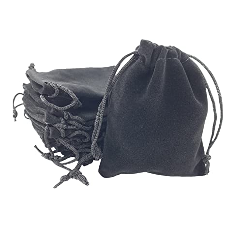 Palmhomee Pack of 48 3x4 Inch Velvet Drawstring Bags Gift Bag Velvet Pouch For Jewelry Wedding and Party Favor (Black) - color: Black