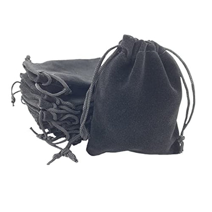Palmhomee Pack of 48 3x4 Inch Velvet Drawstring Bags Gift Bag Velvet Pouch For Jewelry Wedding and Party Favor (Black) - color: Black