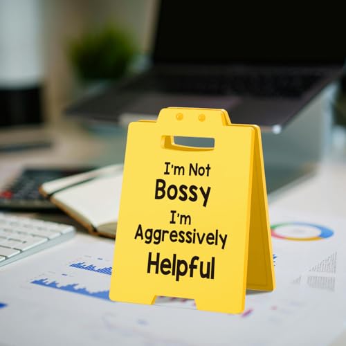 Funny Office Desk Sign – Sarcastic Office Decor for Women, Boss, Manager or Admin – Gag Gift for Coworkers, Employees, or Team Leaders - style: I'm Not BosSY -Y