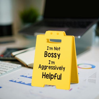 Funny Office Desk Sign – Sarcastic Office Decor for Women, Boss, Manager or Admin – Gag Gift for Coworkers, Employees, or Team Leaders - style: I'm Not BosSY -Y