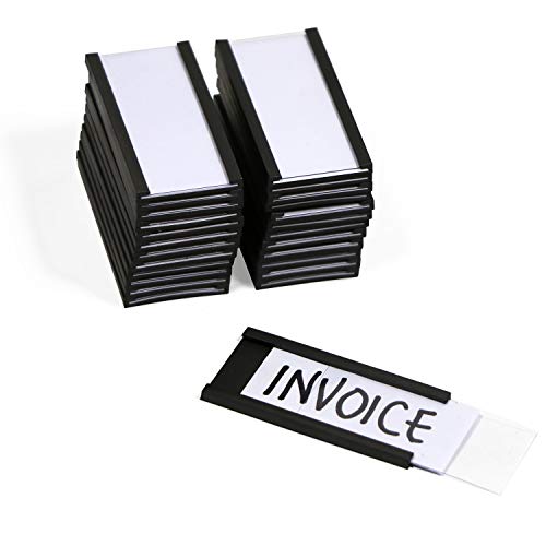 SmartSign Magnetic 'C' Channel Card Holders for Metal Racks and Shelves | 1" x 2" Pack of 25 - size: 1" x 2"