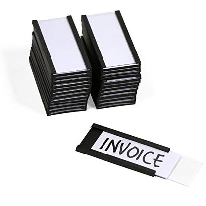 SmartSign Magnetic 'C' Channel Card Holders for Metal Racks and Shelves | 1" x 2" Pack of 25 - size: 1" x 2"
