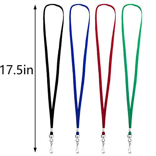 Beebel Lanyards 100 Pack Red Lanyards with Swivel Hook Clips for ID Name Badge Holder - color: Red, size: 100 Pack