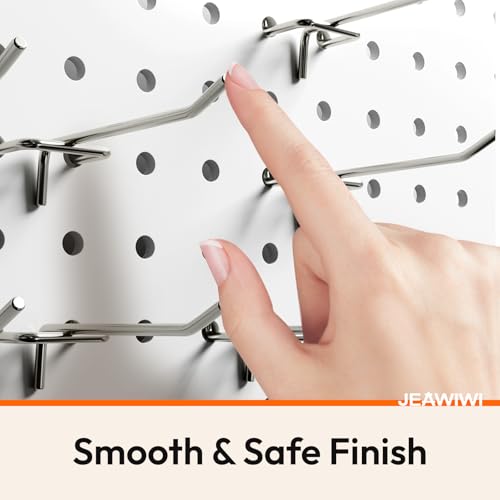 JEAWIWI 60 Pack Metal Pegboard Hooks, 4 Inch, Fit 1/4 & 1/8 in Peg Board - color: Silver, size: 4in 60pcs