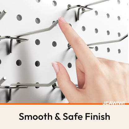 JEAWIWI 60 Pack Metal Pegboard Hooks, 4 Inch, Fit 1/4 & 1/8 in Peg Board - color: Silver, size: 4in 60pcs