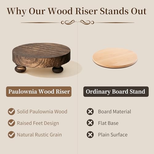 Romadedi Farmhouse Wood Riser for Display, Brown, 2 pcs - color: Brown, size: 2 PCS