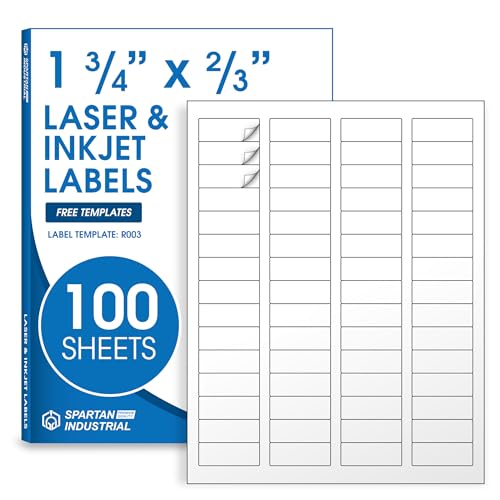 1 3/4" X 2/3" Matte White Return Address Labels (100 Sheets, 6000 Stickers) - size: 1-3/4" X 2/3"