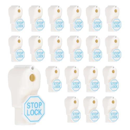 20Pcs Peg Hook Locks (5mm) PC Magnet Anti-Theft Pegboard Display Hook Locks Security Red Stop Tools, Fits Retail Shop/Shopping Center/Garage Tools, White - color: White, size: 5mm