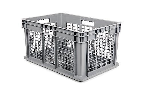 Hudson Exchange 24 x 16 x 12" Mesh Straight Wall Handled Storage Container Tote, Gray - size: 1 Pack