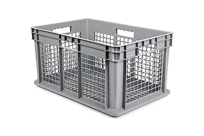 Hudson Exchange 24 x 16 x 12" Mesh Straight Wall Handled Storage Container Tote, Gray - size: 1 Pack