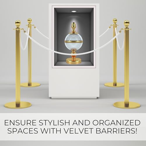 4 PCS White Velvet Rope - 5 Ft Red Carpet Velvet for Ceremonies Queue Line for Safe Control Hanging Stanchion Rope for Parties Crowd - color: White