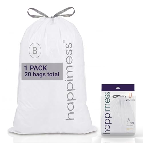 happimess 20-Count Unscented 5.3 Gal Trash Bags, White - color: White, size: 20 Count (Pack of 1)