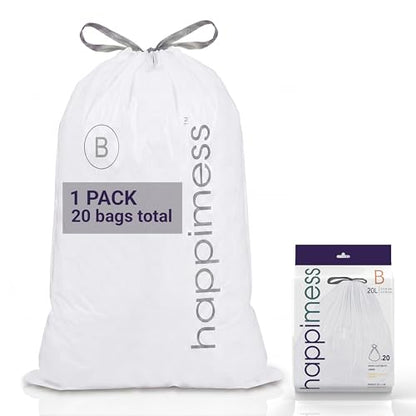 happimess 20-Count Unscented 5.3 Gal Trash Bags, White - color: White, size: 20 Count (Pack of 1)