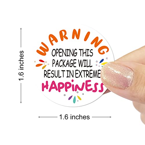 Handmade Thank You Small Business Stickers,Warning Opening This Package Happiness Stickers for Small Business Envelopes Package Packing 500 Labels Per Roll - color: Warning Opening This Package