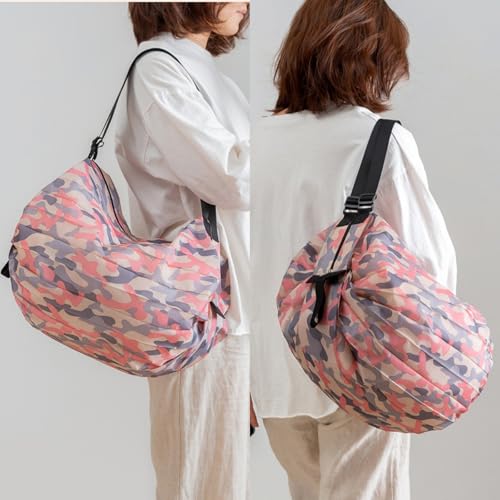 2PCS Travel Shoulder Bag Reusable Grocery Bags Foldable Shopping Bags Waterproof Pouch Bags Sports handbag - color: Green