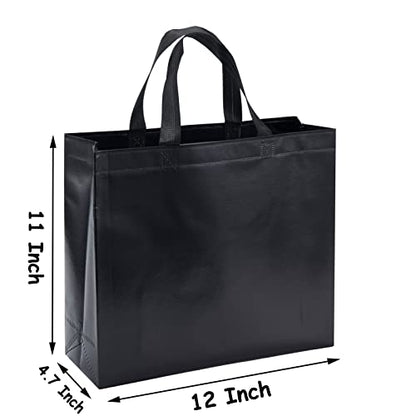 6 Pcs Reusable Large Gift Bags with Handles for Party Wedding - color: Black