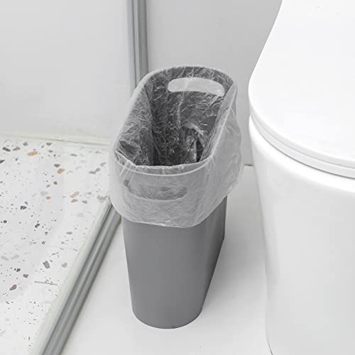 rejomiik Small Bathroom Trash Can, 3.5 Gallon Slim Garbage Can, Gray - color: Grey, size: 1 pack