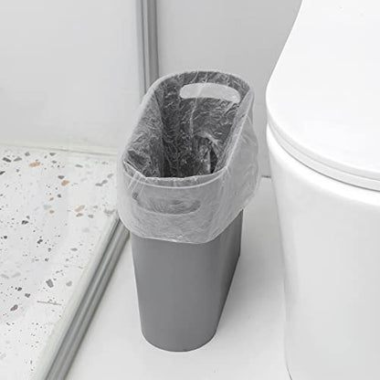 rejomiik Small Bathroom Trash Can, 3.5 Gallon Slim Garbage Can, Gray - color: Grey, size: 1 pack