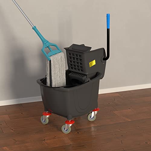 35 Qt. Black Mop Bucket & Side Press Wringer Combo - color: Black, size: 35 Qt.