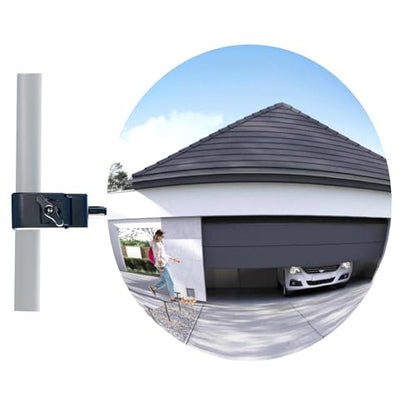 17.33" HD Frameless Acrylic Convex Mirror, Wide Angle Blind Spot Mirror - size: 17.33 inch wide-angle lens+clip