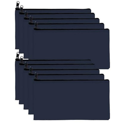 Carousel Checks Inc. Zipper Bank Deposit Bag, 5.5 by 10.5 Inches, Navy Blue, Pack of 10 - size: 10