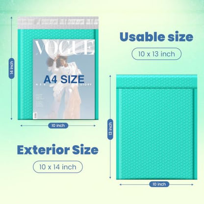 Fuxury Bubble Mailers Bulk 10x13 Inch Teal 500 Pack - color: Teal, size: 10x13" 500PC