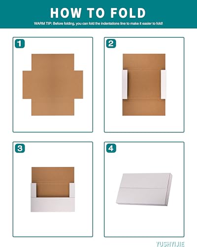 50 Pack 9x6x1.3 inch Small Shipping Boxes for DVD, Book Mailers - color: White