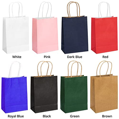 HavrePac Gift Paper Bags with Handles 5.9x3.15x8.26 inch 100 Pack Brown - color: Brown