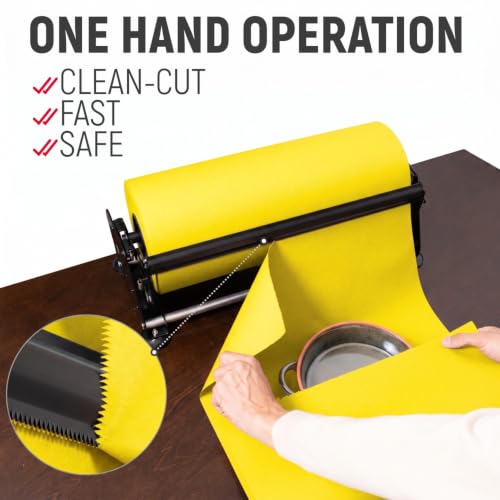 18" Paper Dispenser with Cutter + Yellow Kraft Paper Roll - color: Yellow, size: 1 Roll + Dispenser