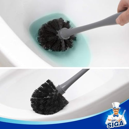 MR.SIGA Toilet Plunger and Brush Combo for Toilet Cleaning, Gray, 2 Set - color: Gray, size: 6.3 x 8.2 x 18.1 inch