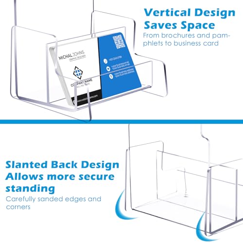 Threehoney 4 Pcs 4x9 Brochure Holder Wall Mount Clear Acrylic Rack