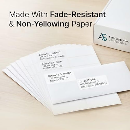 4" X 1.33" Matte White Printable Address Labels (30 Sheets, 420 Stickers) - size: 4" X 1-1/3"
