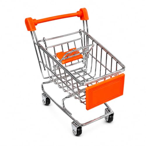 Bonka Bird Toys 2297 Mini Shopping Cart Steel Bird Toy for Small Birds - color: Orange