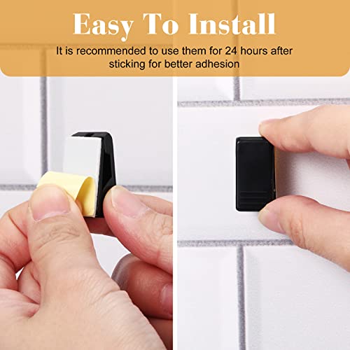 Tenare 30 Pcs Self Adhesive Clips Wall Tapestry Hanging Sticky Clips,Black - color: Black