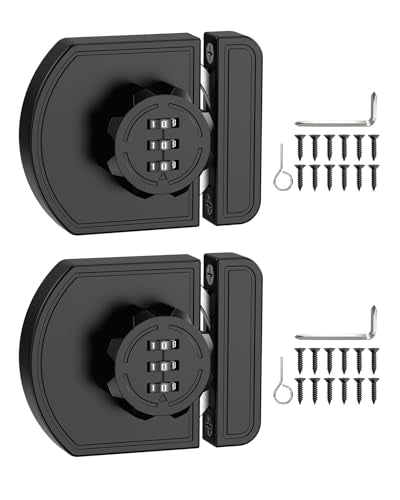 Combination Cabinet Lock, Keyless Code Lock, Black, 2 Pack - color: Black-2PCS