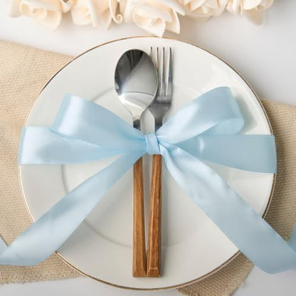Light Blue Satin Ribbon 1 Inch x 100 Yards - color: Light Blue
