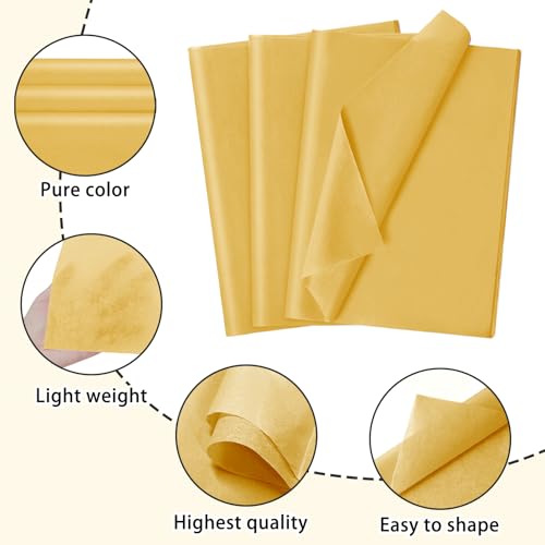 120 Sheets 14 x 20 Inch Gold Tissue Paper for Gift Bag Wrapping - color: Gold