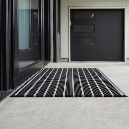 Ecomills Alumat Aluminum Doormat, 22.8" x 47.2", Black - size: 1'11" x 3'11" (Rectangular)