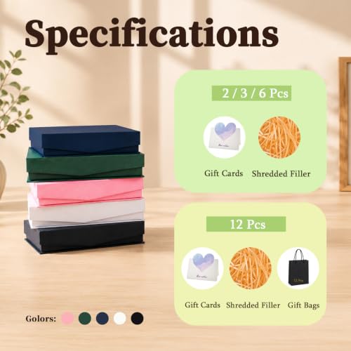 Magnetic Closure Gift Boxes, 3‑Pack Black Small Magnetic Gift Box - color: Black, size: 1 Count (Pack of 3)