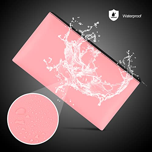 2 Pieces Money Bags with Zipper, 11x6.1 inch Money Pouch, Bank Bag, Cash Bag, Check Wallet, Cosmetics(pink) - color: Pink, size: 2 Pieces