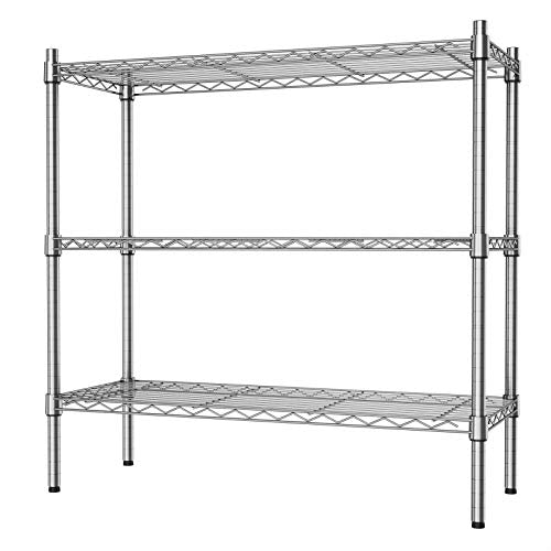 Auslar 3-Tier Heavy Duty Wire Shelving, Adjustable Storage Rack, Chrome - size: 3 Tier