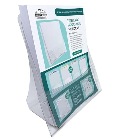 Mediz Tabletop Brochure Holder 20 Pack - Eco-Friendly, Can Hold 200, 8.5 x 11 Documents, Flyers, Maps & Brochures or Other Marketing Needs (TAKE ONE - Tabletop, Pack of 20)