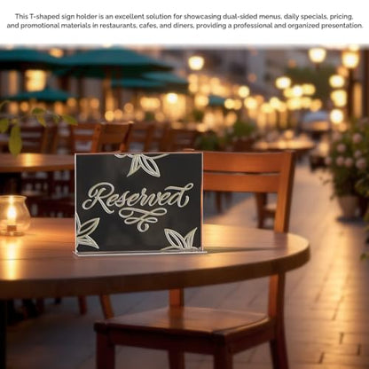 Marketing Holders 6 Pack Acrylic Sign Holder for 11" x 8.5" Literature Double Sided Up Right Frame Clear Bottom Loading Tabletop Horizontal Display for Libraries Schools and Retail Stores - size: 11"W x 8.5"H Bottom Load