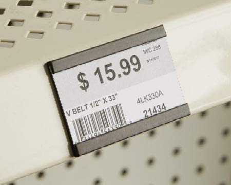 Magnetic UPC Label Holder for Pharmacy Shelves & Gondola Shelf Ticket Channel, Accepts 2" L x 1.25" H Labels, 50 Pack - size: 50 Pack