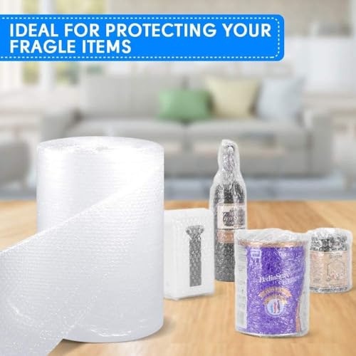 Dasen Bubble Cushioning Wrap Rolls for Packing Moving, 12 Inch x 72 Feet Total Perforated Every 12" Easy Tear Durable Air Bubble Roll for Shipping Packaging Materials Supplies (White)