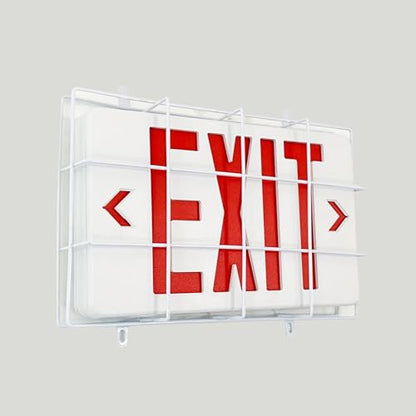 TANLUX Exit Sign with Steel Wire Guard, Wall Mounted Emergency Exit Light with Protective Cover - size: Exit Sign