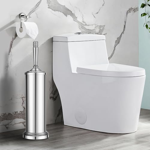 Chrome Toilet Brush and Holder Set，Toilet Bowl Brush and Holder - color: Chrome